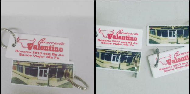 Llaveros sublimados hecho en De Los Santos Impresiones